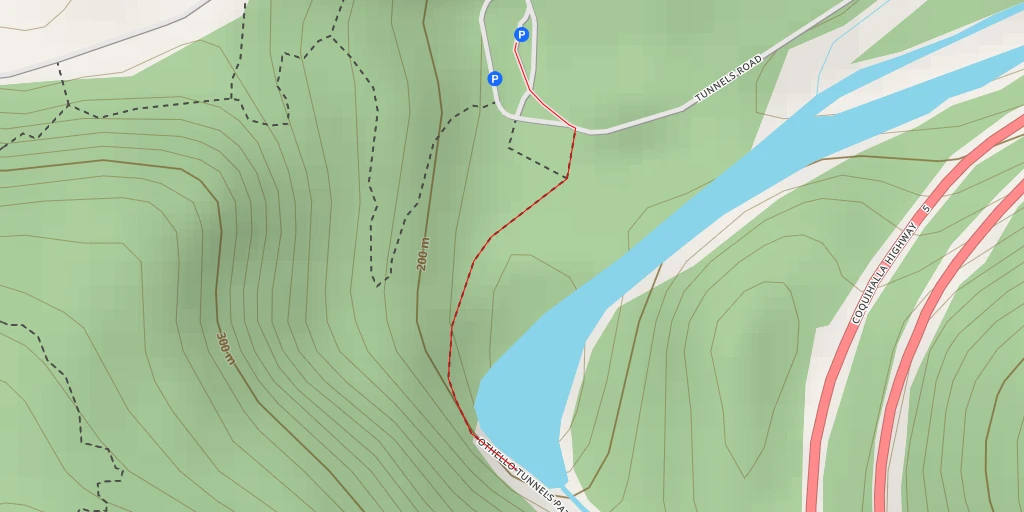 Carte de l'itinéraire :  Coquihalla River