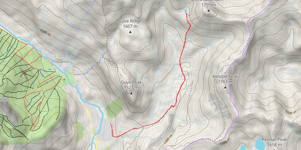 Map of the trail for Red Pond