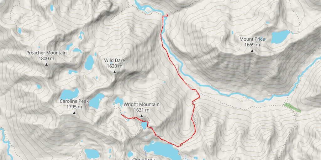 Map of the trail for High Lakes Trail - High Lakes Trail