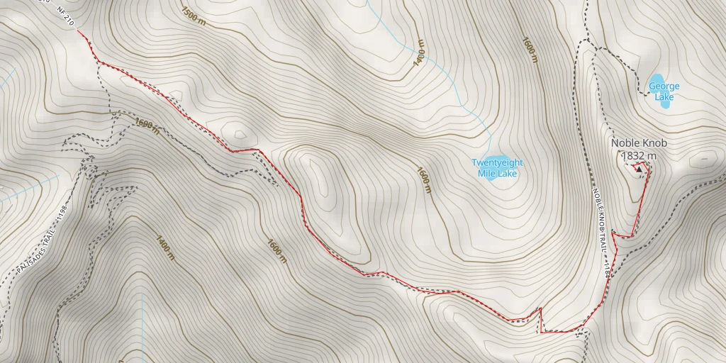 Map of the trail for Noble Knob