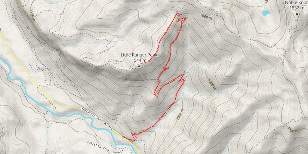 Map of the trail for Little Ranger Peak