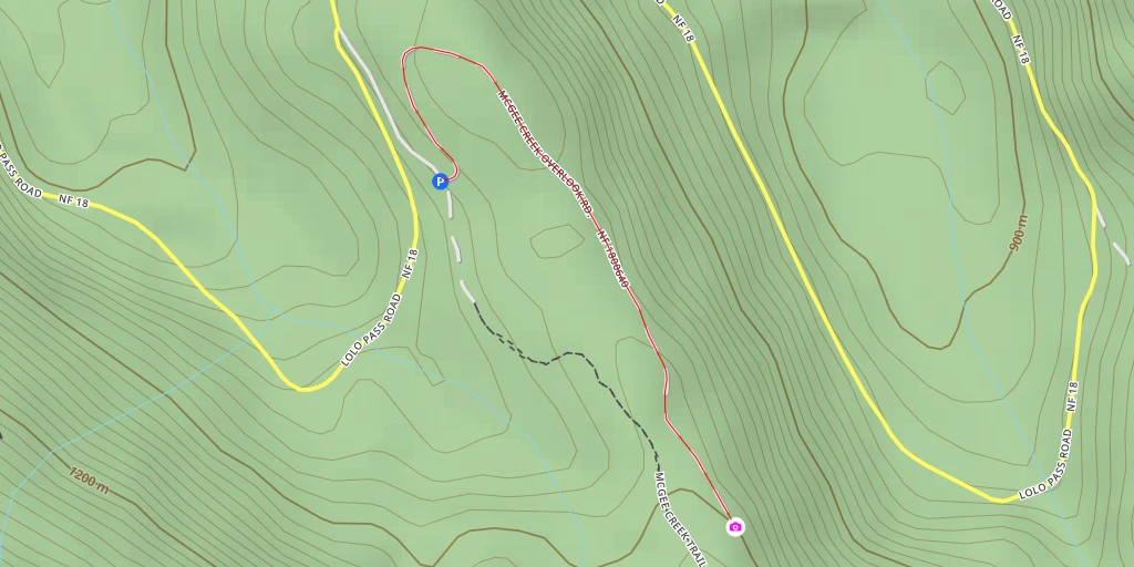 Map of the trail for McGee Creek Overlook Road