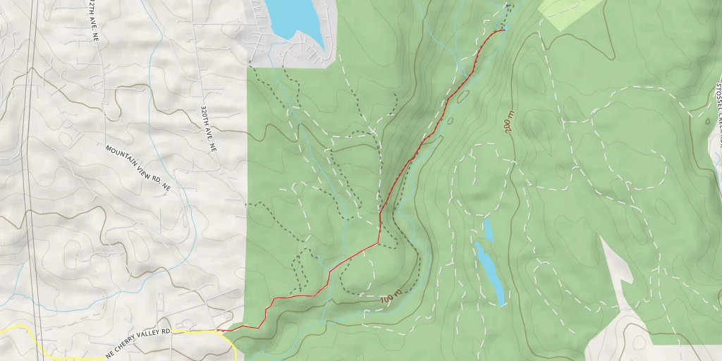 Carte de l'itinéraire :  Cherry Creek Falls Trail - Cherry Creek Falls Trail