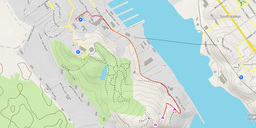 Map of the trail for AI - Carquinez Bridge Viewpoint