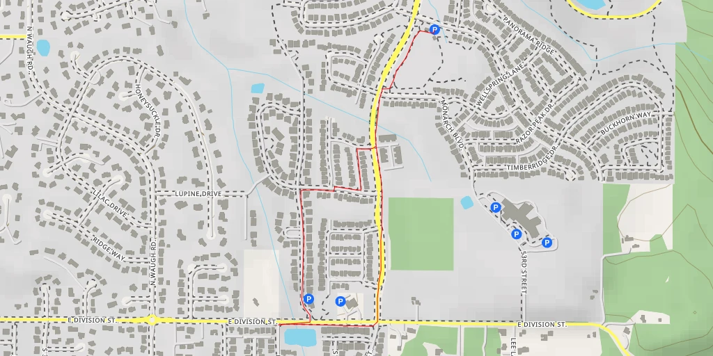 Map of the trail for Dallas Street