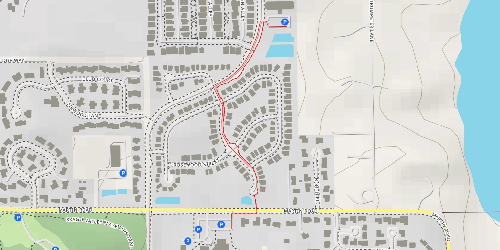 Map of the trail for North 30th Street