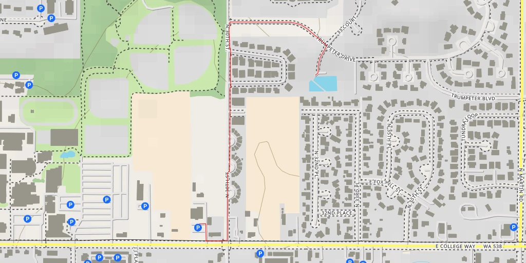 Map of the trail for 32 Place - 32 Place