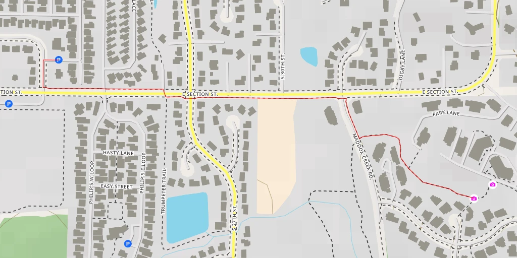 Map of the trail for Maddox Creek Trail