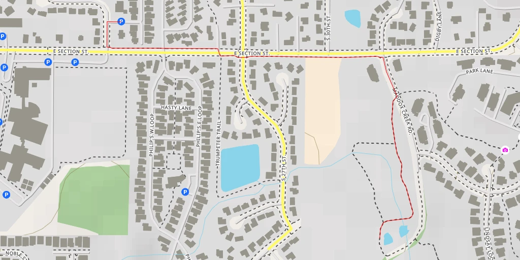 Map of the trail for Maddox Creek Trail - Maddox Creek Trail