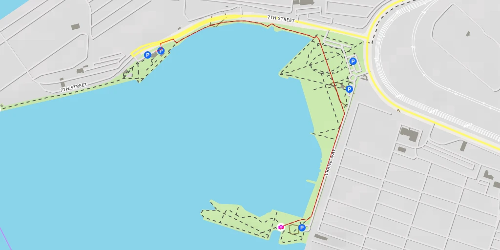 Map of the trail for Airfield Perimeter Road - Alameda