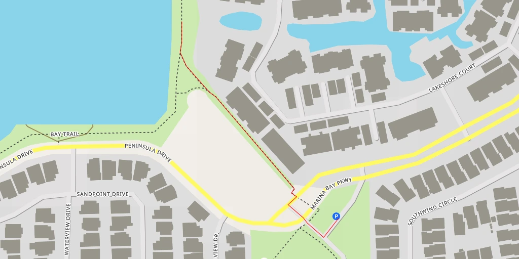 Map of the trail for Lakeshore Court - Richmond