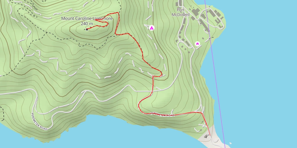 Map of the trail for Mount Caroline Livermore