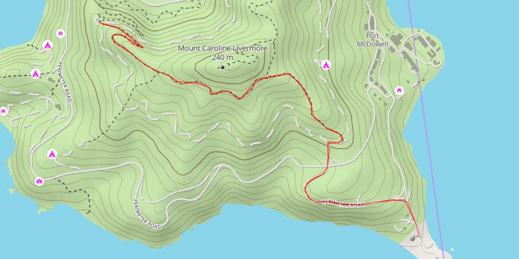 Map of the trail for Sunset Trail