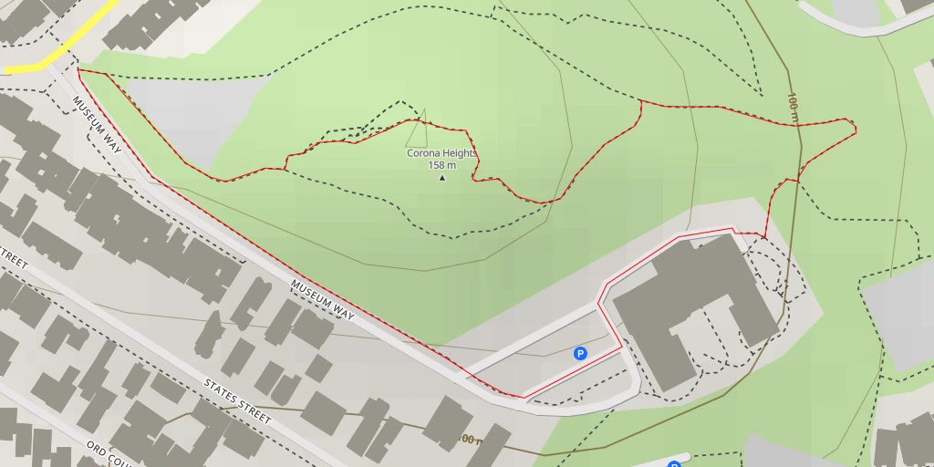 Map of the trail for Corona Heights