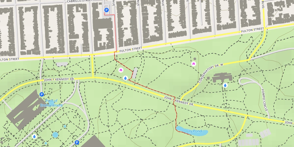 Map of the trail for Lily Pond