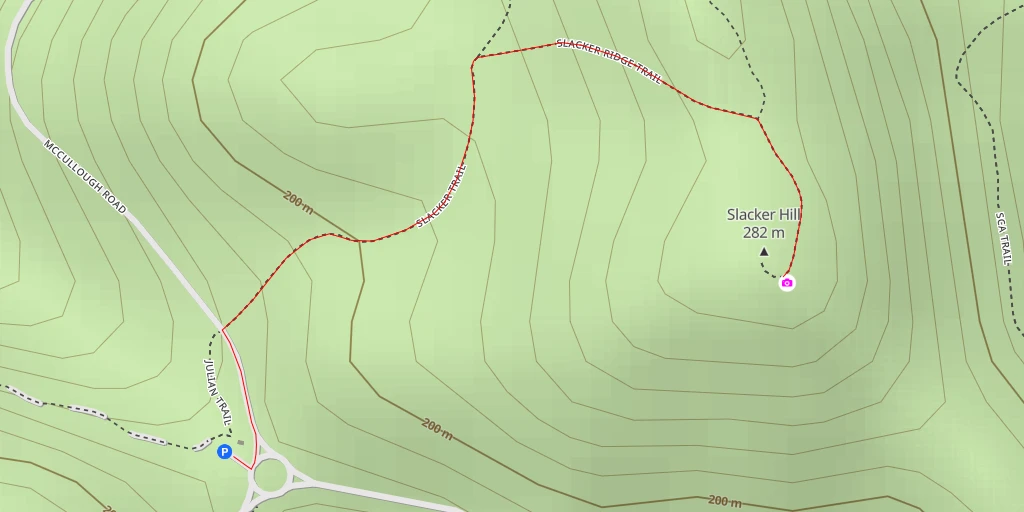 Map of the trail for AI - Slacker Hill