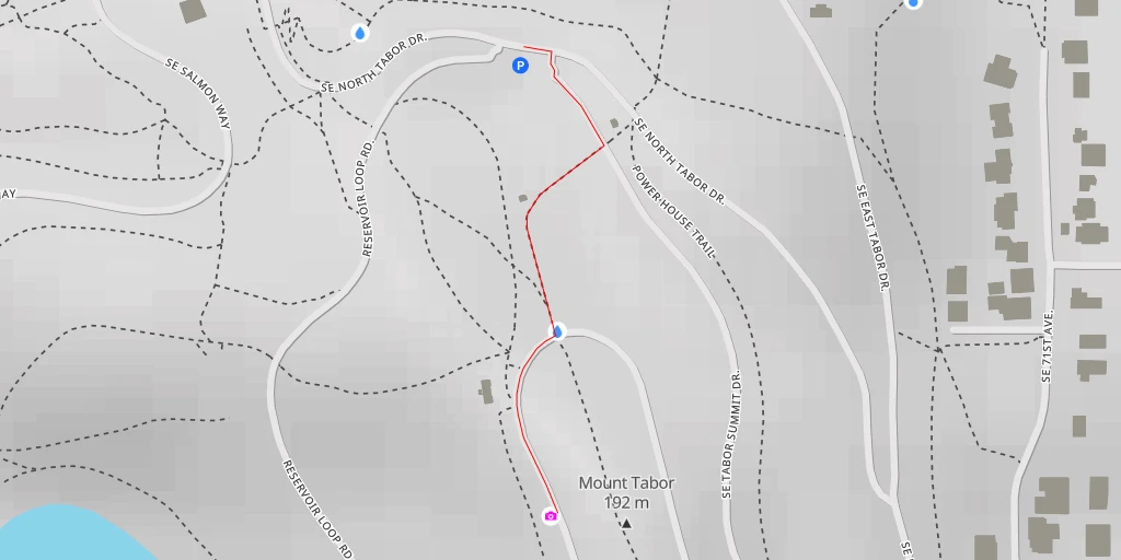 Map of the trail for AI - Southeast Harvey Scott Circle - Portland