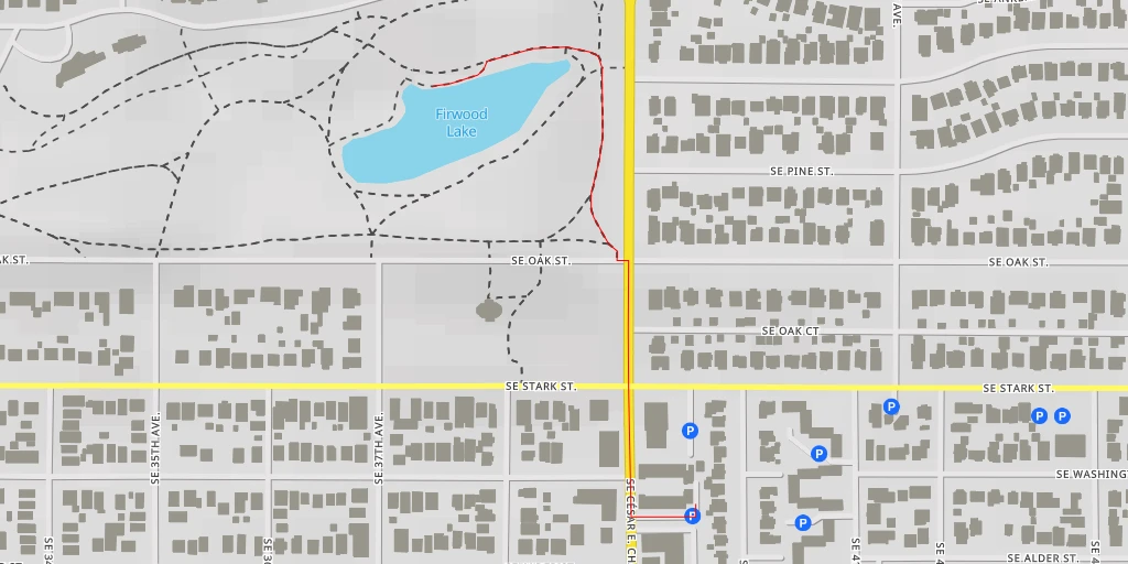 Map of the trail for Firwood Lake