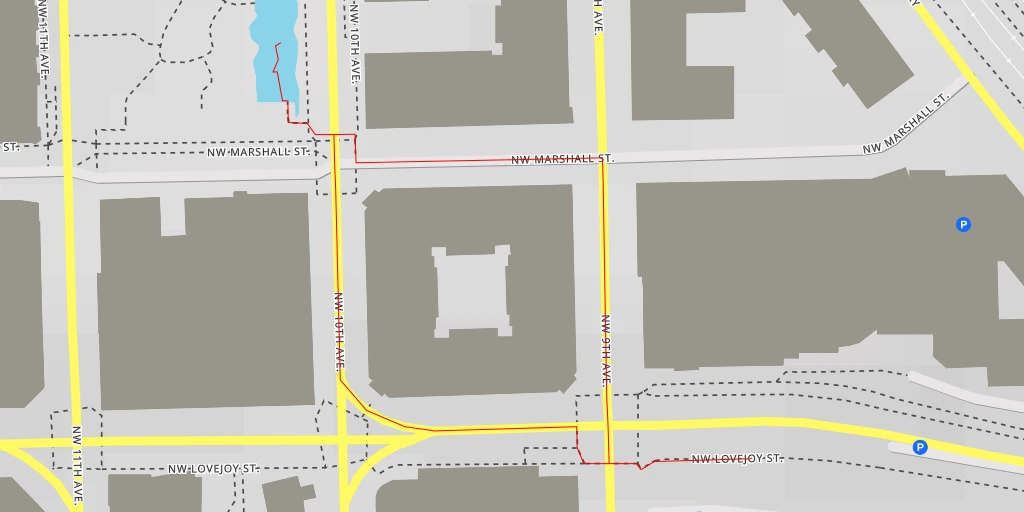 Map of the trail for Tanner Springs Park Trail - Portland