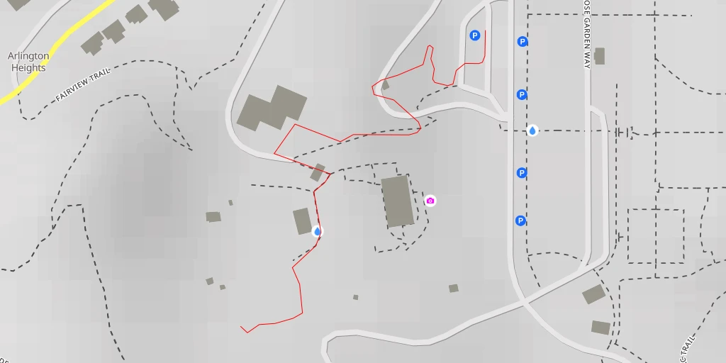 Map of the trail for Portland Japanese Garden - Southwest Kingston Avenue - Portland