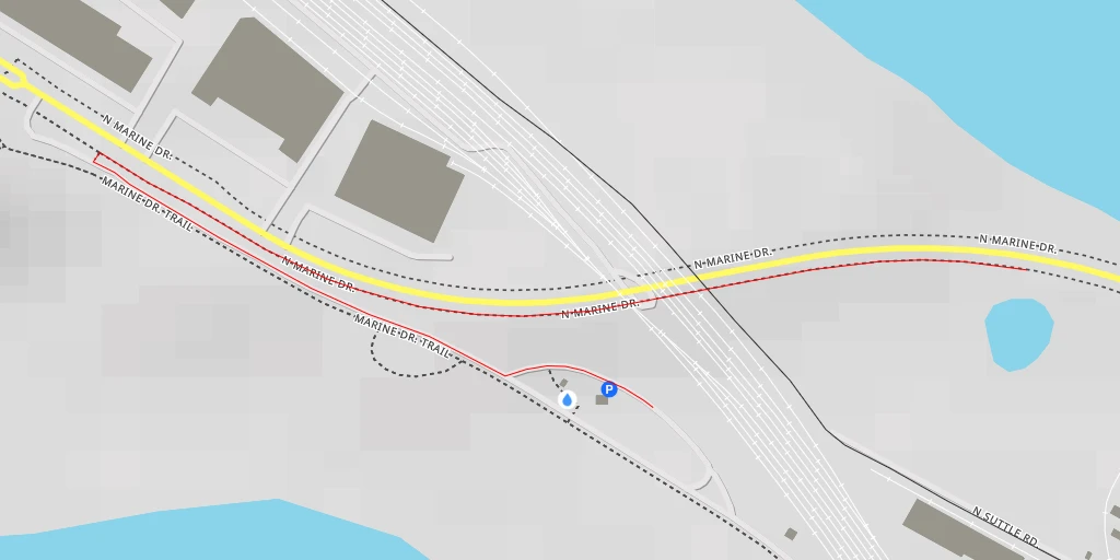 Map of the trail for North Marine Drive - North Marine Drive - Portland