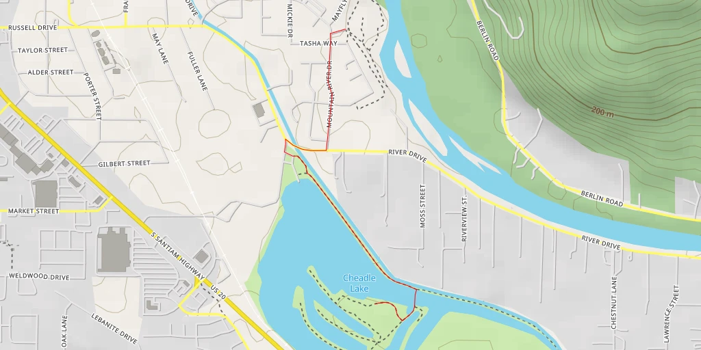 Map of the trail for Cheadle Lake