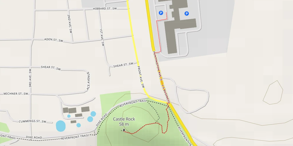 Map of the trail for Castle Rock