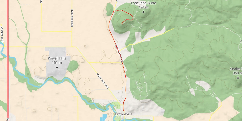 Map of the trail for AI - Washburn Butte