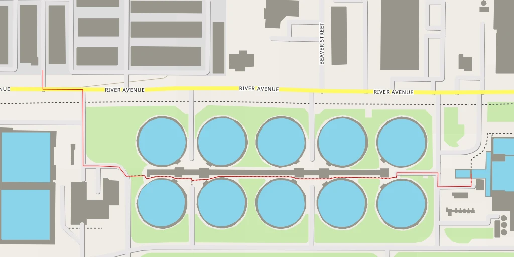 Map of the trail for Eugene-Springfield Water Pollution Control Facility - Ross Lane - Eugene