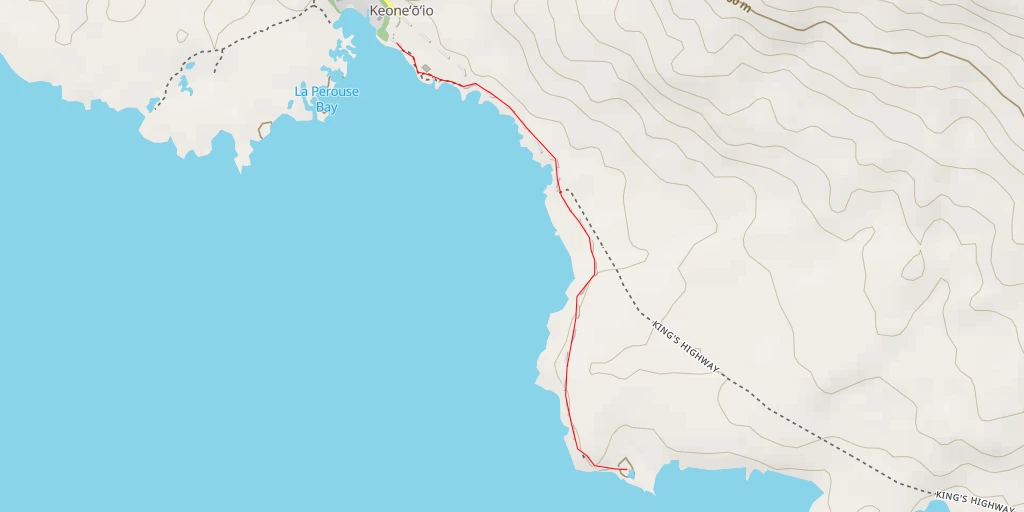 Map of the trail for Hanamanioa Point Light - King's Highway