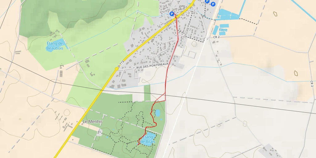 Carte de l'itinéraire :  Rue des Landes