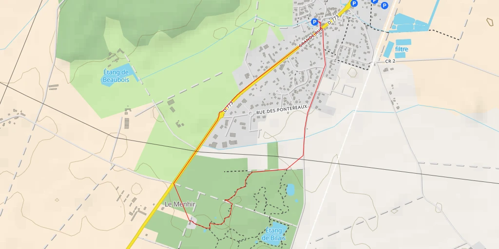 Carte de l'itinéraire :  Route de Saint-Gildas