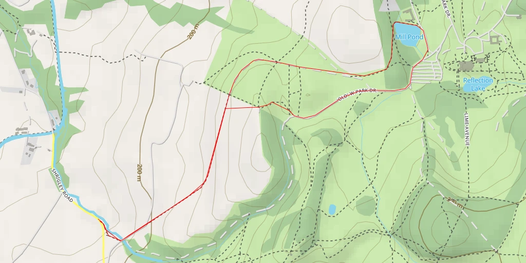 Map of the trail for Mill Pond