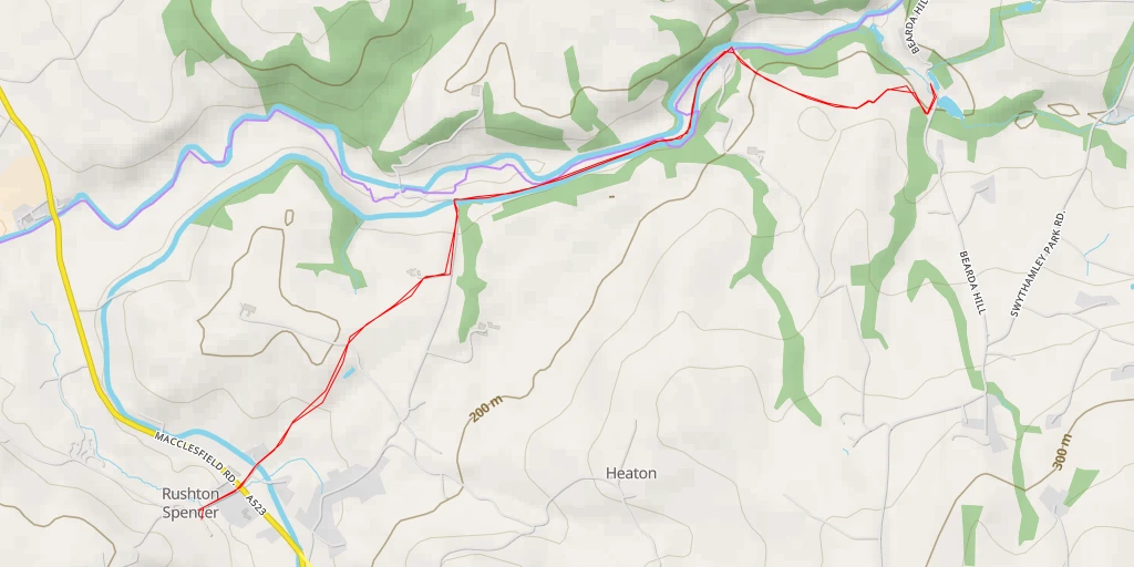 Map of the trail for Bearda Hill - Bearda Hill - Staffordshire Moorlands