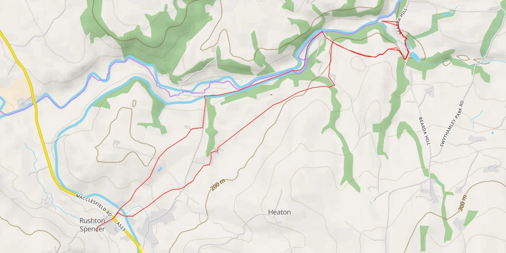 Carte de l'itinéraire :  Bearda Hill - Bearda Hill - Staffordshire Moorlands