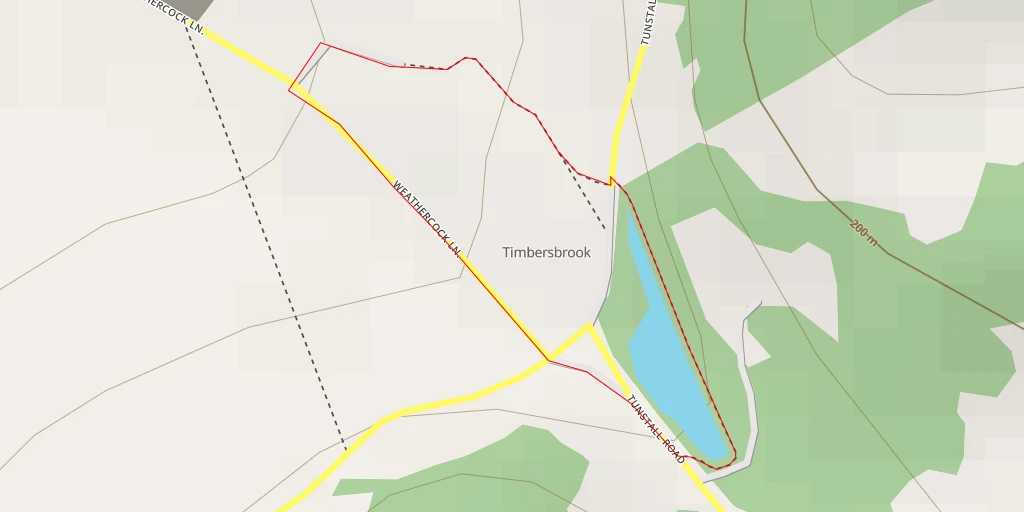 Map of the trail for Quarry Cottage - Tunstall Road