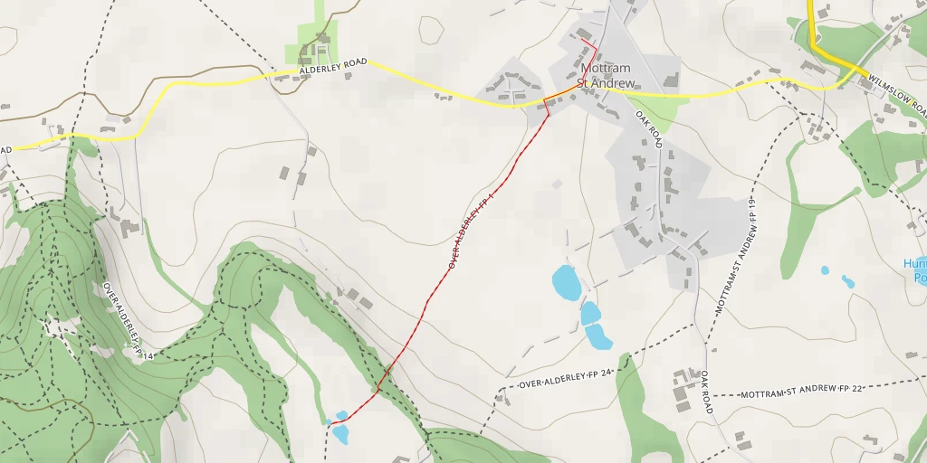 Carte de l'itinéraire :  Adders Moss Farm - Prestbury Road