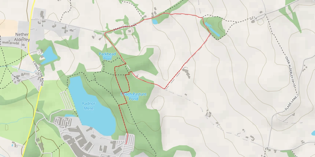 Map of the trail for Bradford Lane - Bradford Lane