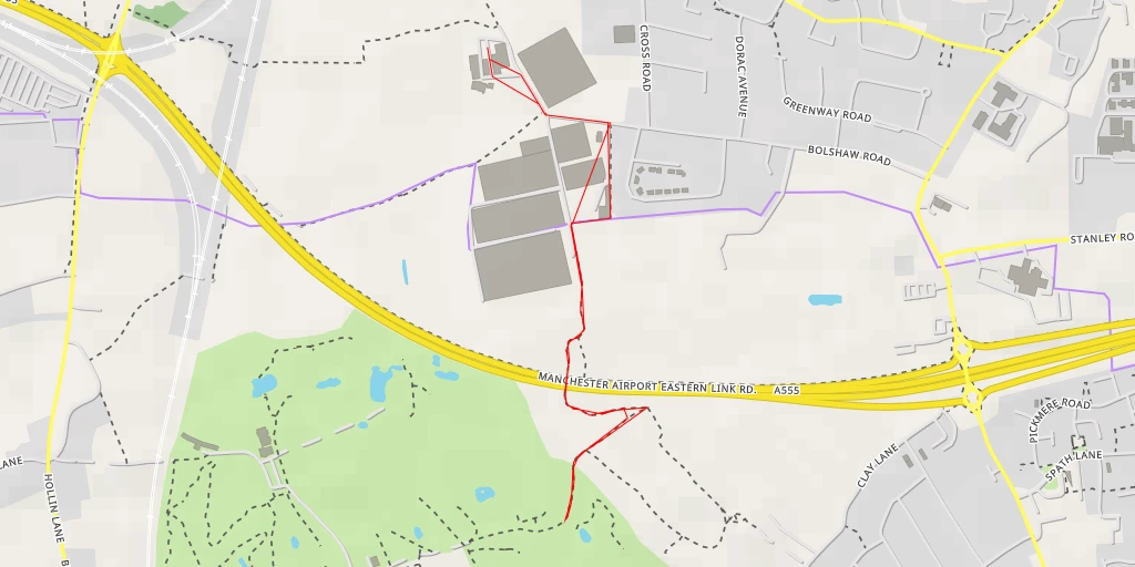 Carte de l'itinéraire :  Manchester Airport Eastern Link Road - Manchester Airport Eastern Link Road