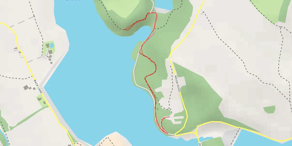 Map of the trail for Anglezarke Reservoir