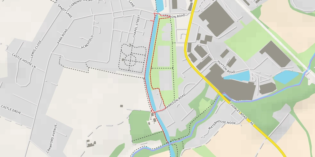 Map of the trail for Hanson Street