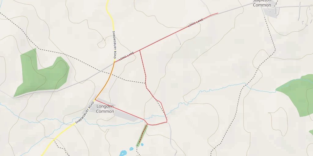 Map of the trail for Longden Common Lane - Longden Common Lane