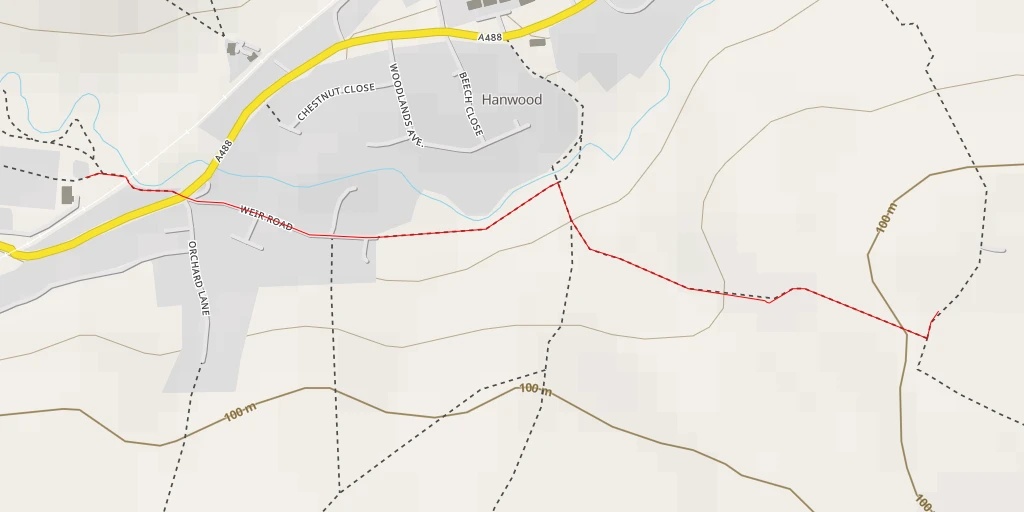 Map of the trail for Mediaeval moated farmstead - Post Office Lane