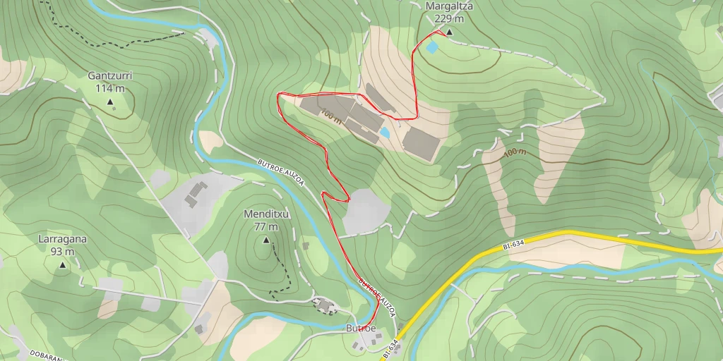 Map of the trail for Margaltza