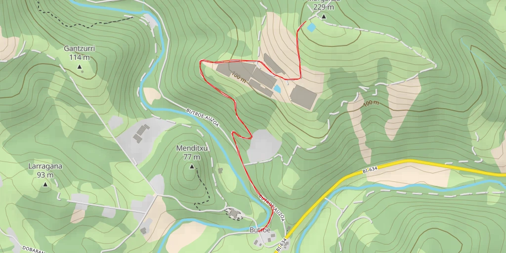 Map of the trail for Olakoetxea