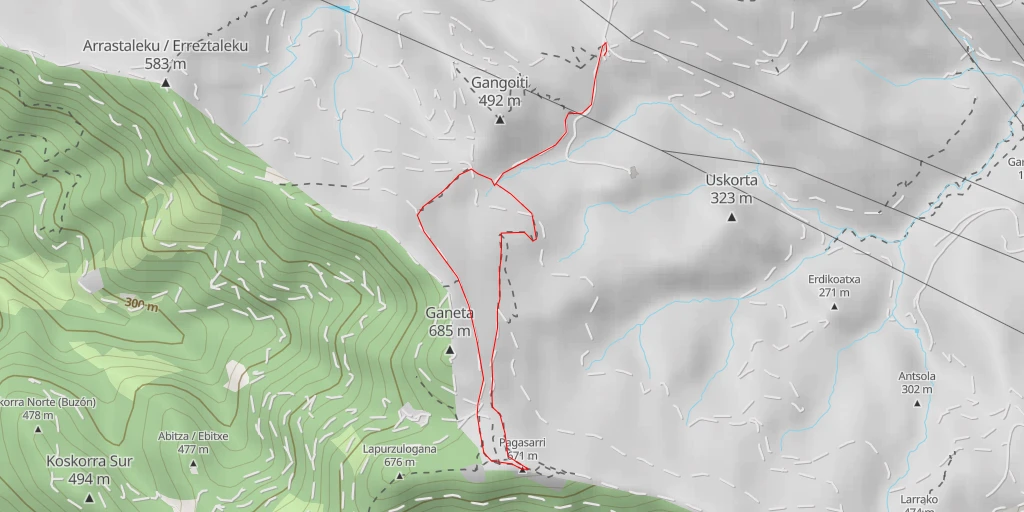 Map of the trail for Pagasarri