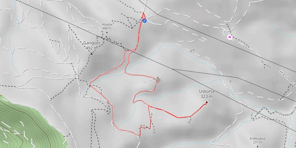 Carte de l'itinéraire :  Uskorta