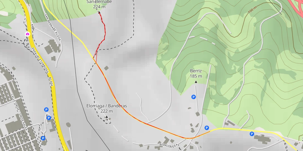 Map of the trail for San Bernabé