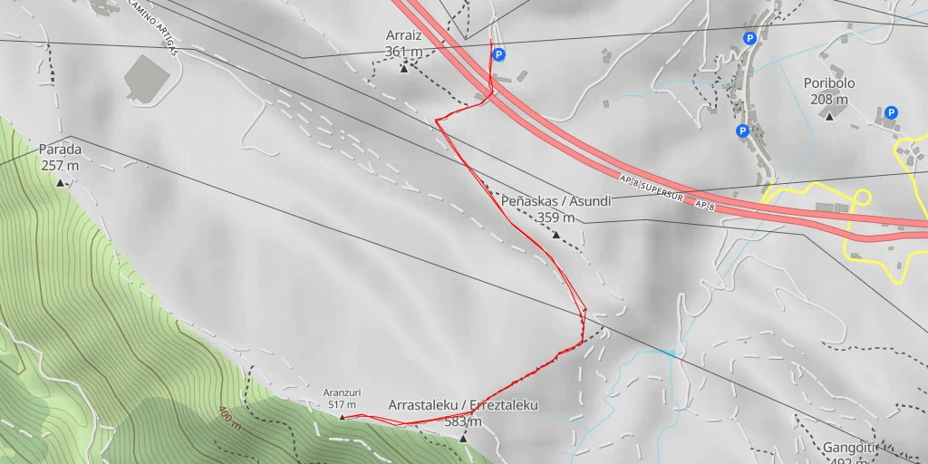 Carte de l'itinéraire :  Aranzuri