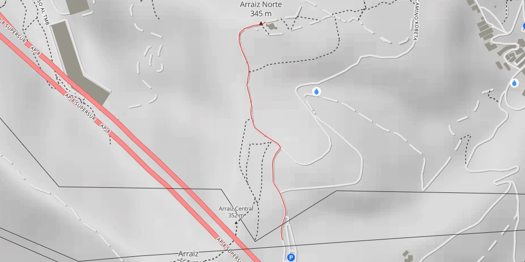 Map of the trail for Mirador de Arraiz